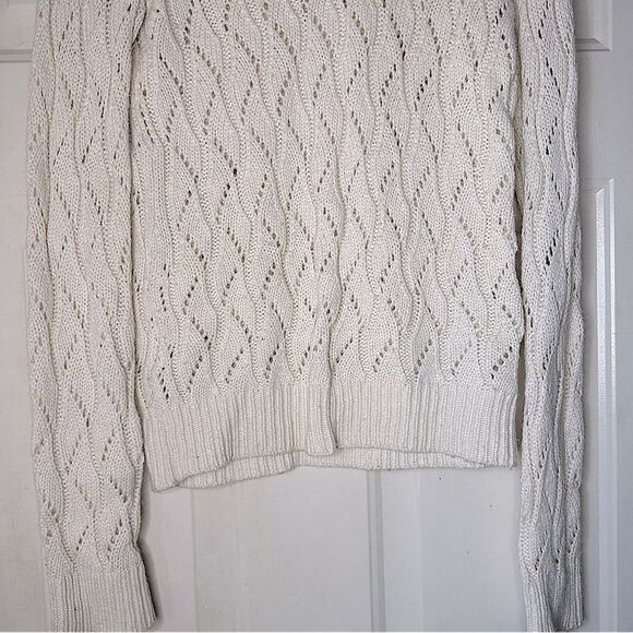 Ann Taylor Loft Cream Knitted Sweater Wool Rabbit Hair Blend - Picture 5 of 12